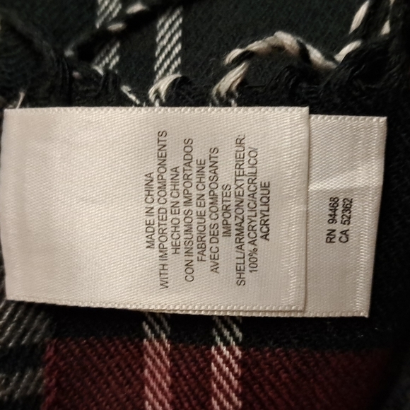 Earth tones plaid fringed scarf unisex - Picture 3 of 3